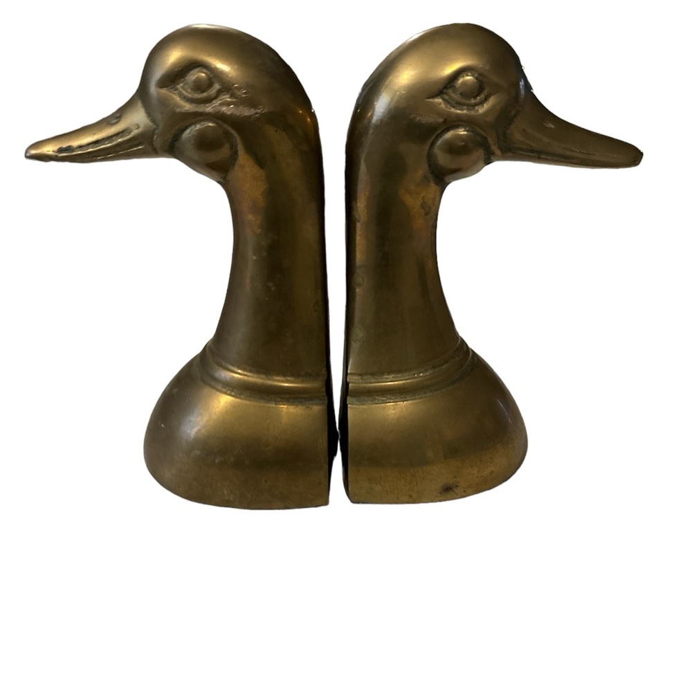 Duck Bookends Brass Vintage